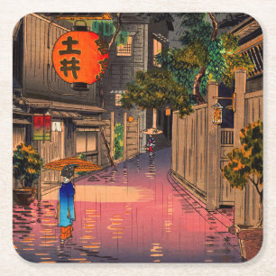 Dessous-de-verre Carré En Papier Tsuchiya Koitsu - Soirée à Ushigome