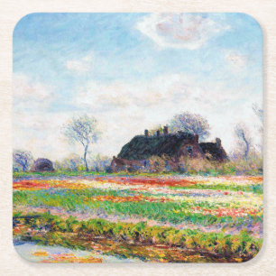 Dessous-de-verre Carré En Papier Tulip Fields dans les Pays-Bas, Monet