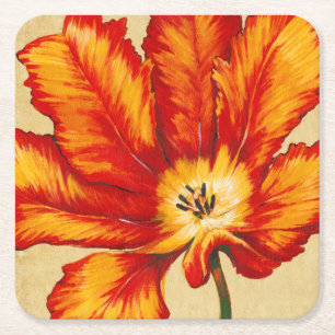 Dessous-de-verre Carré En Papier Tulipe de perroquet II