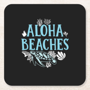 Dessous-de-verre Carré En Papier Turtle Lover Plages Aloha
