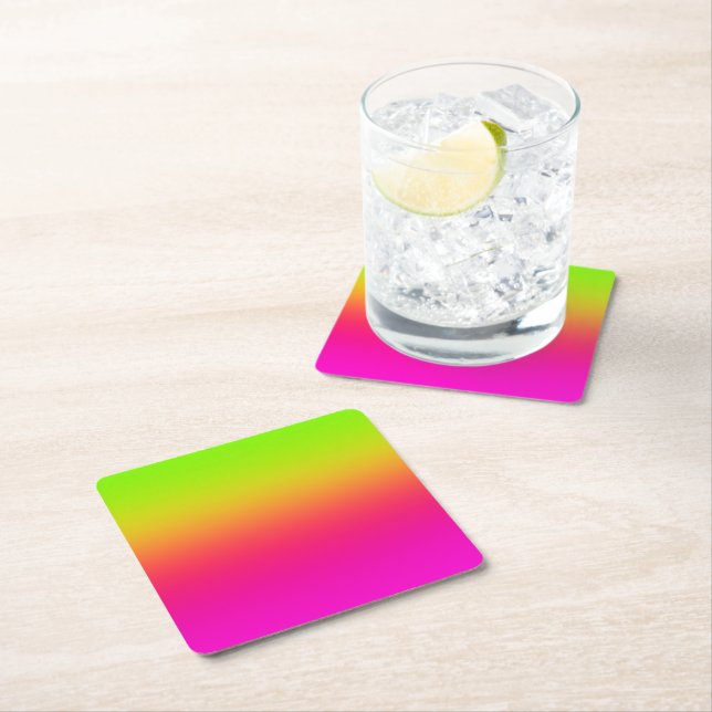 Dessous-de-verre Carré En Papier Tutti Frutti Gradient (En situation)