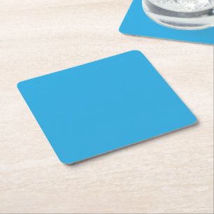 Dessous-de-verre Carré En Papier un fond bleu avec un chat noir et blanc