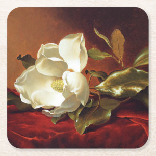 Dessous-de-verre Carré En Papier Un Magnolia sur Red Velvet,