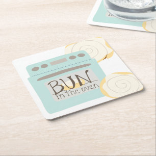 Dessous-de-verre Carré En Papier Un petit biberon dans la douche bébé au four