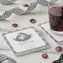 Dessous-de-verre Carré En Papier Un petit sauvageon Maman et bébé zèbre