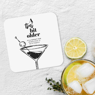 Dessous-de-verre Carré En Papier Un Tini Un Peu Plus Ancien Cocktail Martini Annive