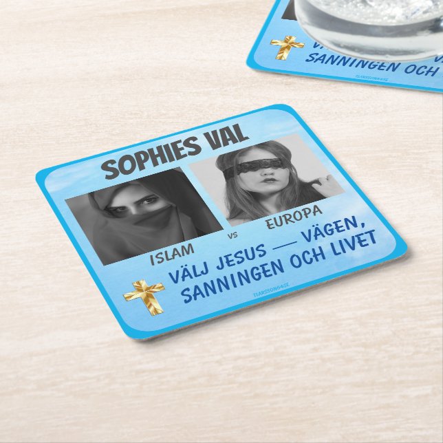 Dessous-de-verre Carré En Papier Underlägg — Sophies val (Incliné)