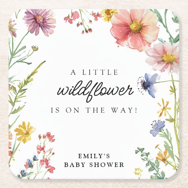 Dessous-de-verre Carré En Papier Une petite fille Wildflower (Devant)
