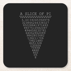 Dessous-de-verre Carré En Papier Une tranche de typographie de Pi