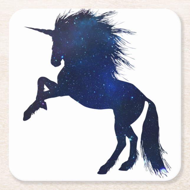 Dessous-de-verre Carré En Papier Unicorn Galaxy (Devant)