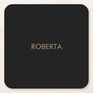 Dessous-de-verre Carré En Papier Unique moderne Black Grey Ajouter son propre nom