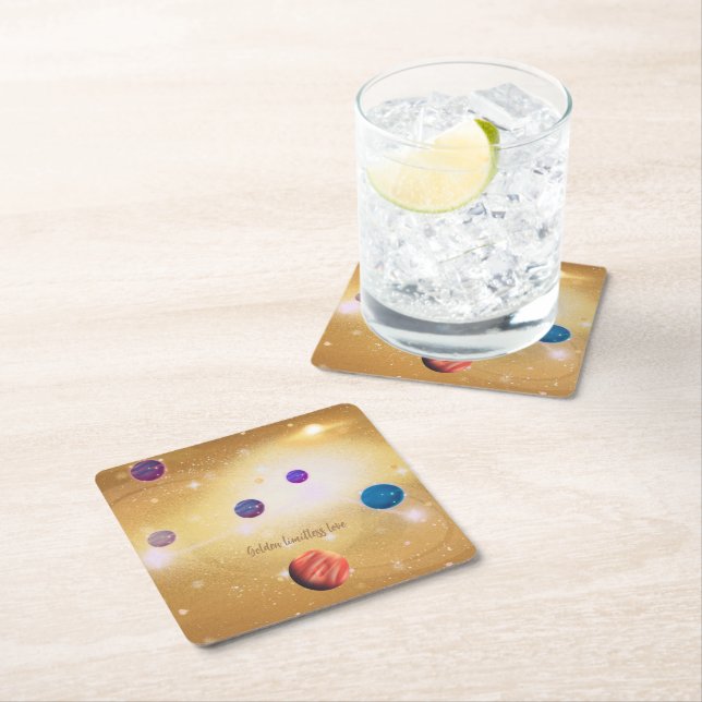 Dessous-de-verre Carré En Papier Univers (En situation)