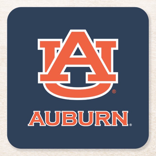 Dessous-de-verre Carré En Papier Université d'Auburn | AU Auburn (Devant)