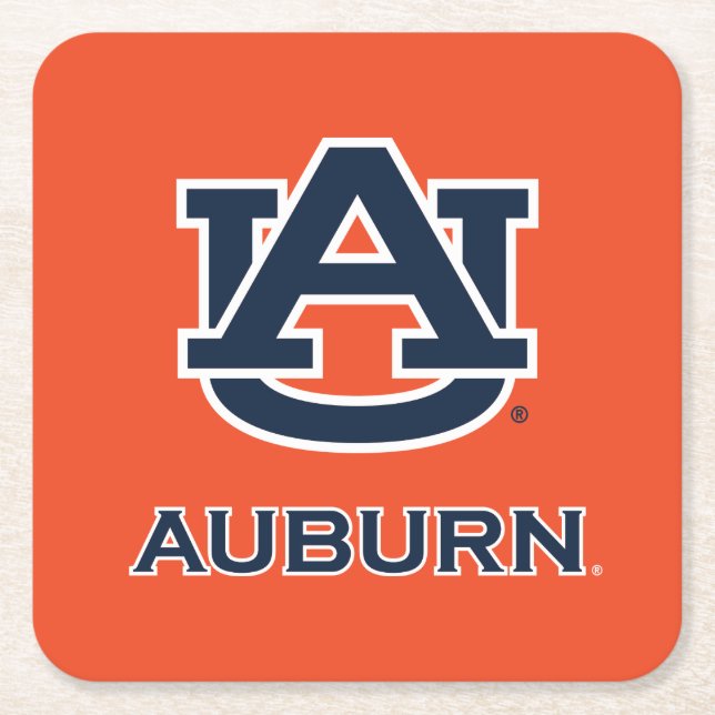 Dessous-de-verre Carré En Papier Université d'Auburn | AU Auburn (Devant)