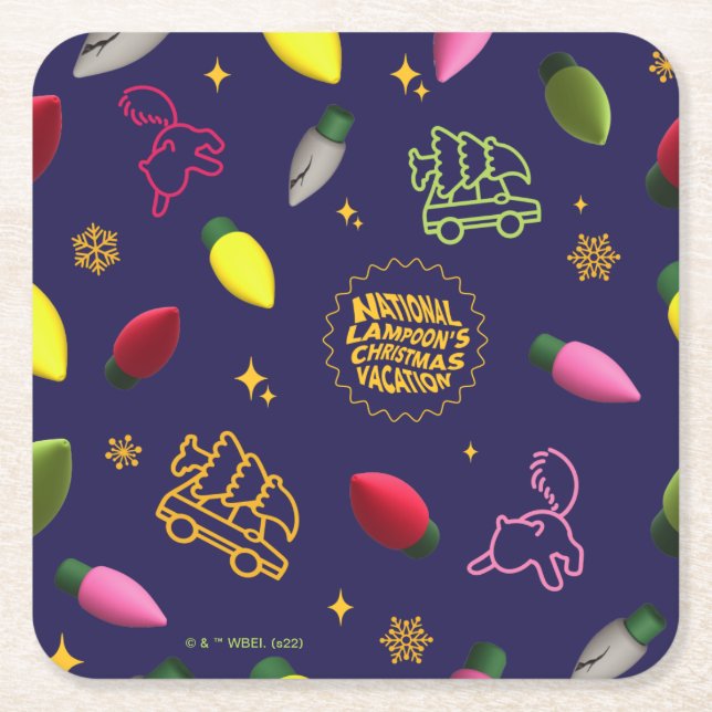 Dessous-de-verre Carré En Papier Vacances de Noël | Motif de vacances (Devant)