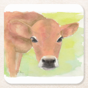 Dessous-de-verre Carré En Papier Vache à l'aquarelle