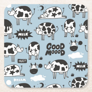 Dessous-de-verre Carré En Papier Vache et lait