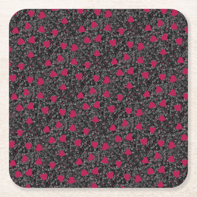 Dessous-de-verre Carré En Papier Valentine Heart Art (Devant)