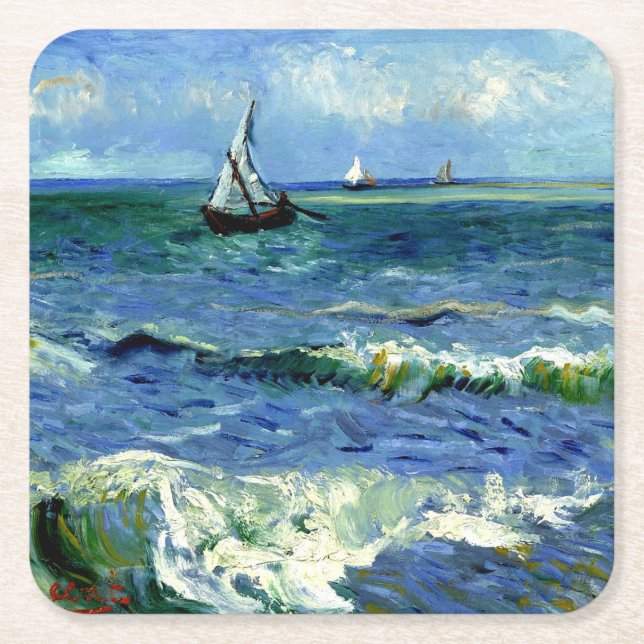Dessous-de-verre Carré En Papier Van Gogh - Paysage marin (Devant)