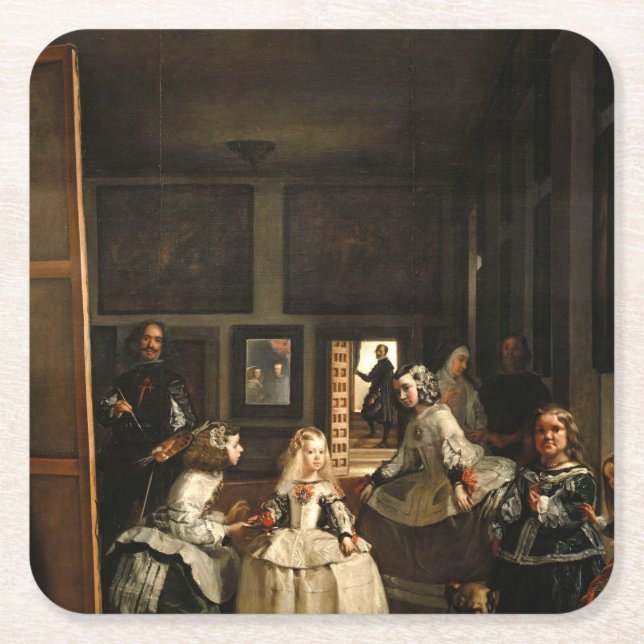 Dessous-de-verre Carré En Papier VÉLAZQUEZ - Las Meninas 1656 (Devant)