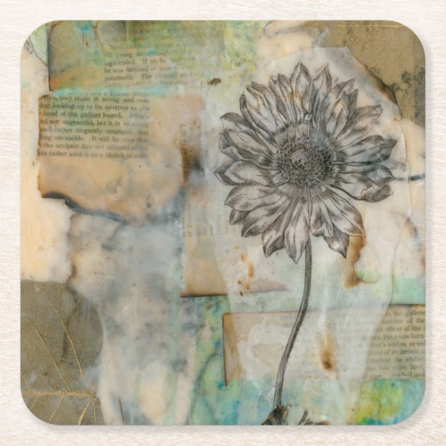 Dessous-de-verre Carré En Papier Vellum Floral I (Devant)