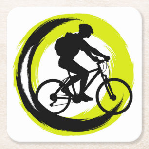 Dessous-de-verre Carré En Papier Vélos / Vélos Amusement d'équitation en été
