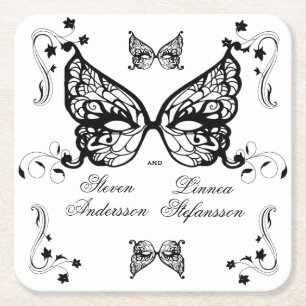 Dessous-de-verre Carré En Papier Venetia Carnivale Masque Victorian Ornate Flourdis