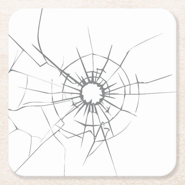 Dessous-de-verre Carré En Papier Verre cassé mou avec trou (Devant)