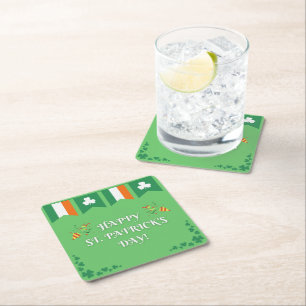 Dessous-de-verre Carré En Papier Vert de la Saint-Patrick