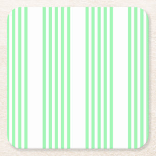 Dessous-de-verre Carré En Papier Vert et blanc cinq bandes motif
