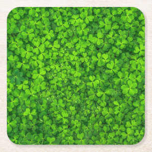 Dessous-de-verre Carré En Papier vert shamrock, Saint Patrick's Day,