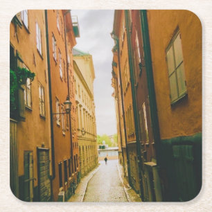 Dessous-de-verre Carré En Papier Vieille ville historique, Gamla Stan, Stockholm, S