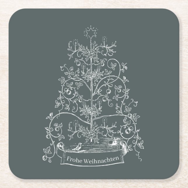 Dessous-de-verre Carré En Papier Vieux-Monde Noël allemand (Devant)