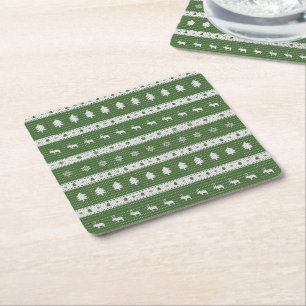 Dessous-de-verre Carré En Papier Vilain Noël Chic Vert