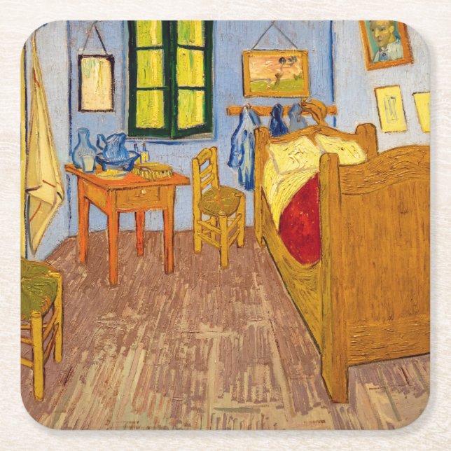 Dessous-de-verre Carré En Papier Vincent van Gogh - Chambre de Vincent à Arles (Devant)