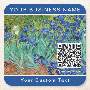 Dessous-de-verre Carré En Papier Vincent Van Gogh - Irises - Code QR