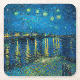 Dessous-de-verre Carré En Papier Vincent Van Gogh Starry Night Over the Rhone