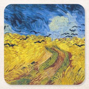Dessous-de-verre Carré En Papier Vincent van Gogh - Wheatfield with Crows