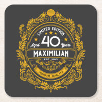 Vintage 40e anniversaire Whiskey Étiquette avec vo