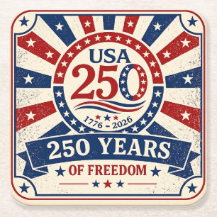 Dessous-de-verre Carré En Papier Vintage America 250 Tapis de sol Patriotique USA