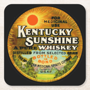 Dessous-de-verre Carré En Papier Vintage Étiquette Whiskey Kentucky