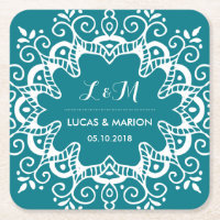 Vintage Floral Swirl Art Ornament Soirée de mariag