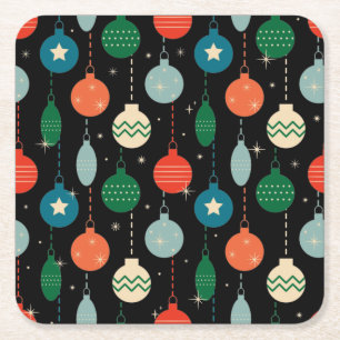 Dessous-de-verre Carré En Papier Vintage rétro ornements de Noël Motif