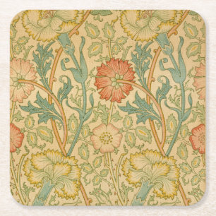 Dessous-de-verre Carré En Papier Vintage William Morris Pink et Rose