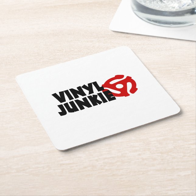 Dessous-de-verre Carré En Papier Vinyl Junkie (Incliné)