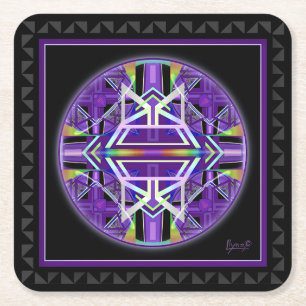 Dessous-de-verre Carré En Papier Violet W3