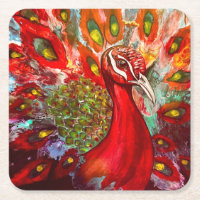 Vivids Dessous de verre Red Peacock