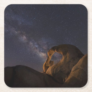 Dessous-de-verre Carré En Papier Voie lactée & Cyclops Arch   Alabama Hills