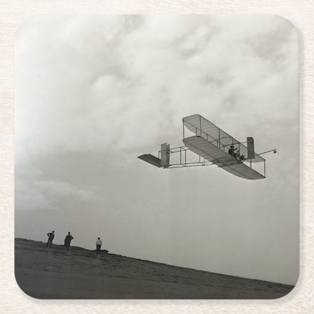 Dessous-de-verre Carré En Papier Vol à voile Aviation Test de vol Frères Wright (Devant)
