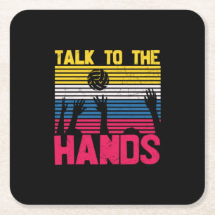 Dessous-de-verre Carré En Papier Volleyball Player Talk To The Hands